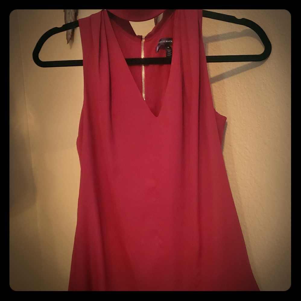 Silk tank with attached choker